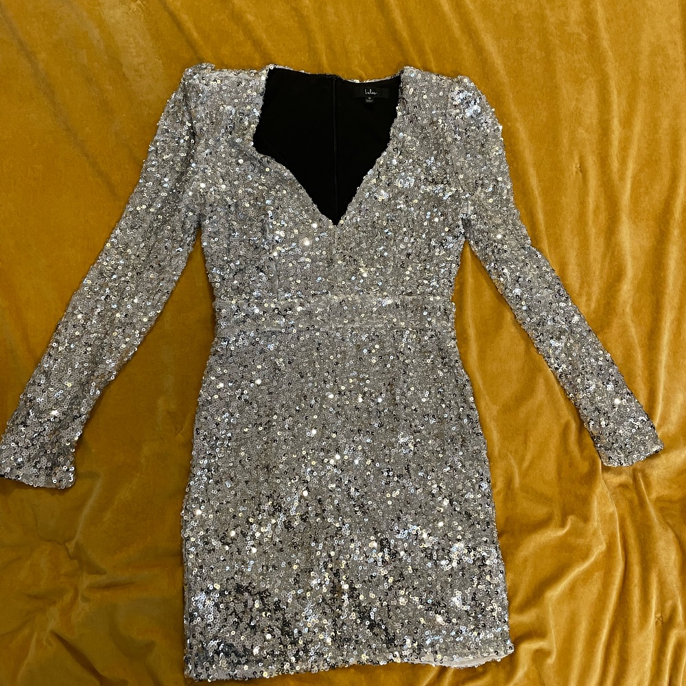 Silver sequin bodycon mini dress